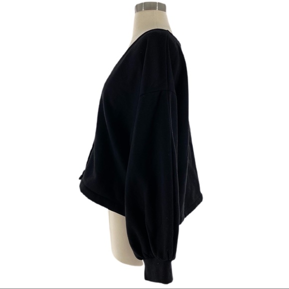 AIR SPACE Black Button Down Buffer Sleeve Cardigan - Picture 3 of 7